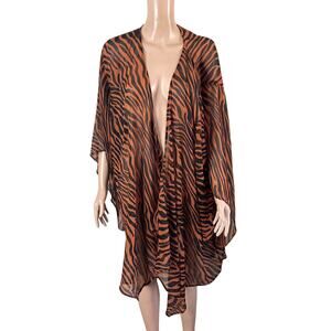 ISA & STEF INC Lightweight Open Front Jacket Coverup Animal Print